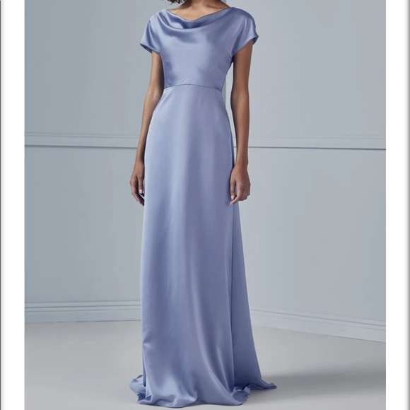 Amsale Marie Bridesmaid Dress in Color Ice Size 10 - Picture 1 of 10